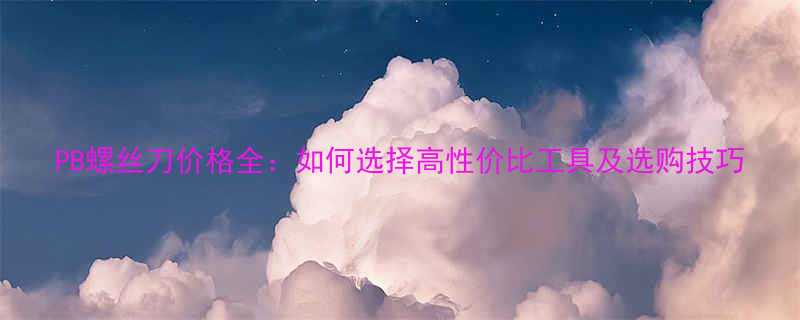 PB螺丝刀价格全如何选择高性价比工具及选购技巧