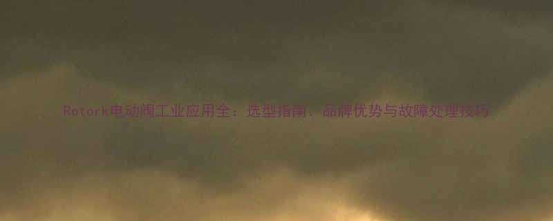 Rotork电动阀工业应用全：选型指南、品牌优势与故障处理技巧