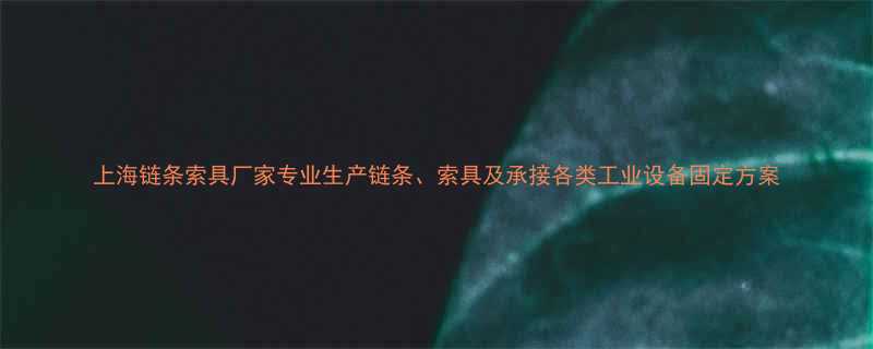 上海链条索具厂家专业生产链条索具及承接各类工业设备固定方案