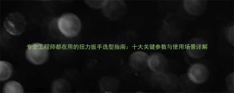 专业工程师都在用的扭力扳手选型指南十大关键参数与使用场景详解
