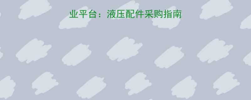 全国最大的液压行业平台液压配件采购指南供应链整合全攻略