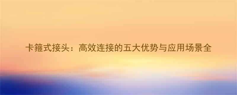 卡箍式接头：高效连接的五大优势与应用场景全