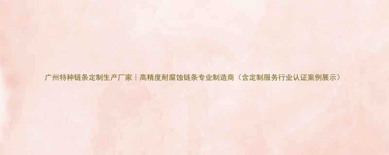 广州特种链条定制生产厂家高精度耐腐蚀链条专业制造商含定制服务行业认证案例展示