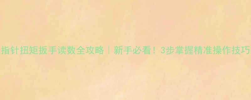 指针扭矩扳手读数全攻略新手必看3步掌握精准操作技巧