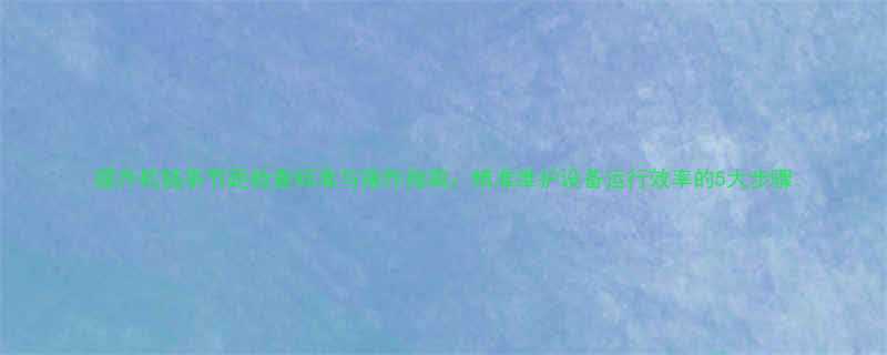 提升机链条节距检查标准与操作指南：精准维护设备运行效率的5大步骤