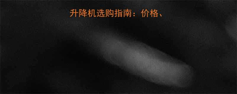 最新款电动立柱升降机选购指南价格型号安装方法全