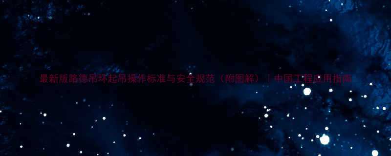 最新版路德吊环起吊操作标准与安全规范附图解中国工程应用指南