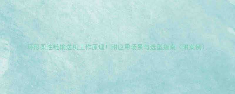 环形柔性链输送机工作原理附应用场景与选型指南附案例