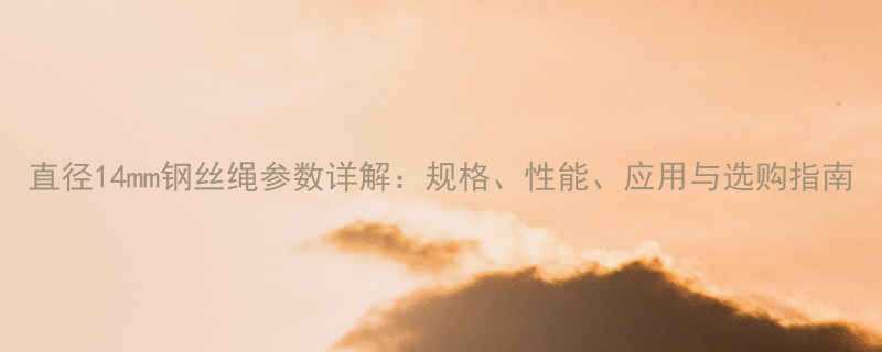 直径14mm钢丝绳参数详解规格性能应用与选购指南