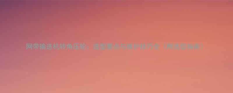 网带输送机转角压轮选型要点与维护技巧全附选型指南