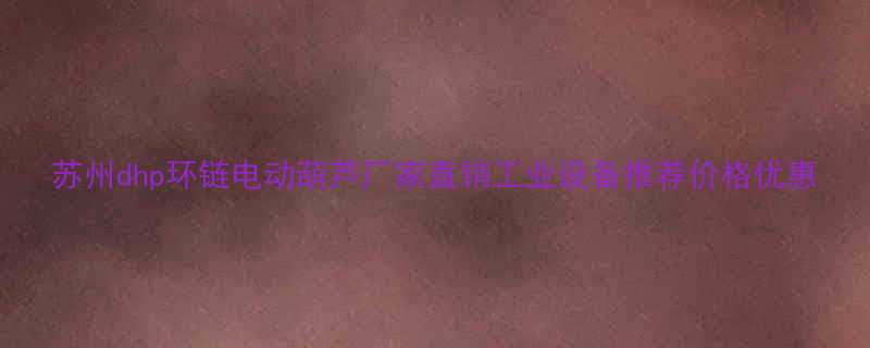 苏州dhp环链电动葫芦厂家直销工业设备推荐价格优惠