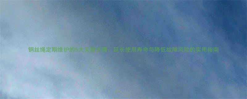 钢丝绳定期维护的5大关键步骤延长使用寿命与降低故障风险的实用指南