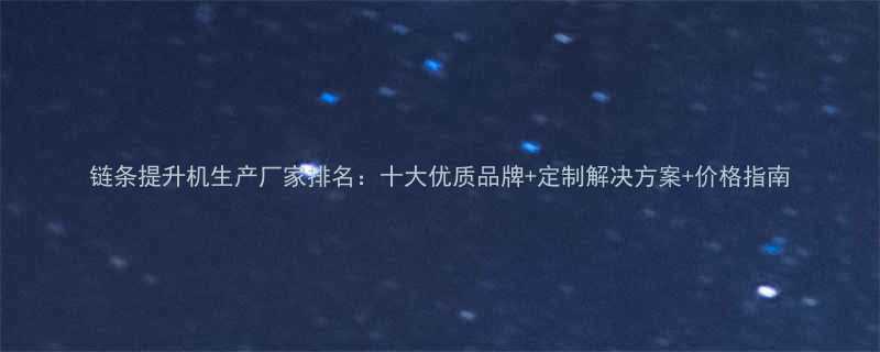 链条提升机生产厂家排名十大优质品牌定制解决方案价格指南