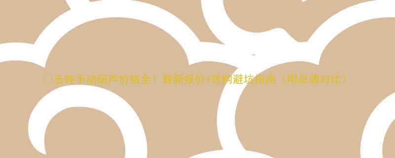 💰五吨手动葫芦价格全！最新报价+选购避坑指南（附品牌对比）