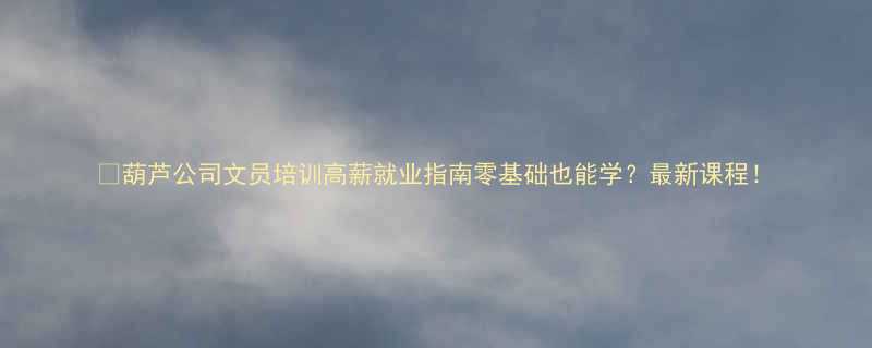 葫芦公司文员培训高薪就业指南零基础也能学最新课程