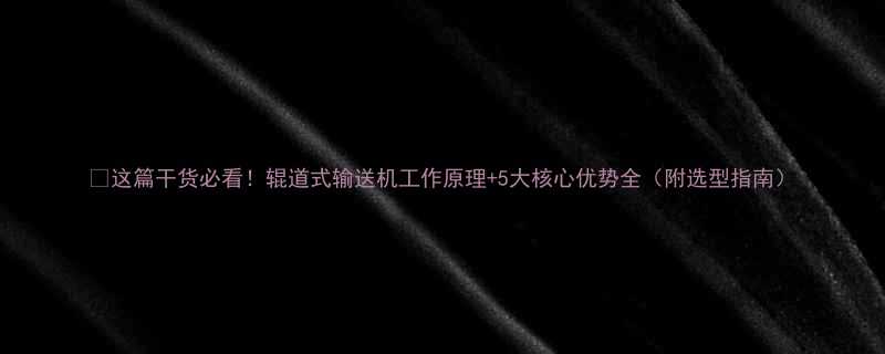 这篇干货必看辊道式输送机工作原理5大核心优势全附选型指南