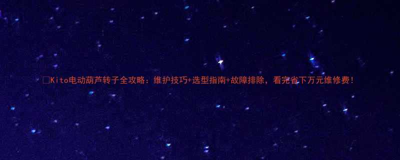 🔧Kito电动葫芦转子全攻略：维护技巧+选型指南+故障排除，看完省下万元维修费！