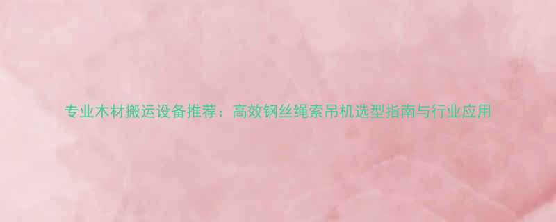 专业木材搬运设备推荐高效钢丝绳索吊机选型指南与行业应用