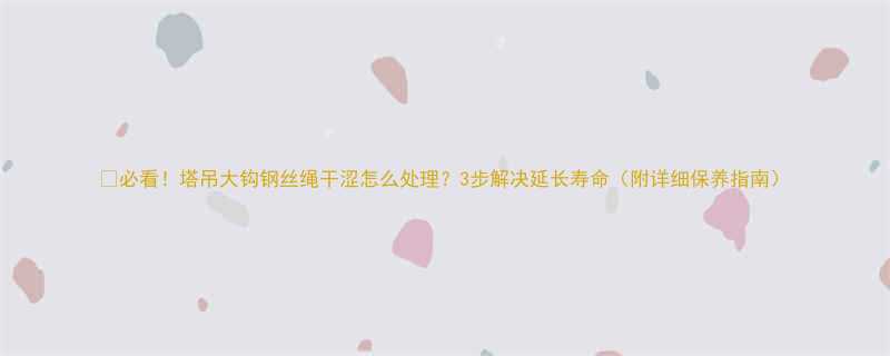 必看塔吊大钩钢丝绳干涩怎么处理3步解决延长寿命附详细保养指南